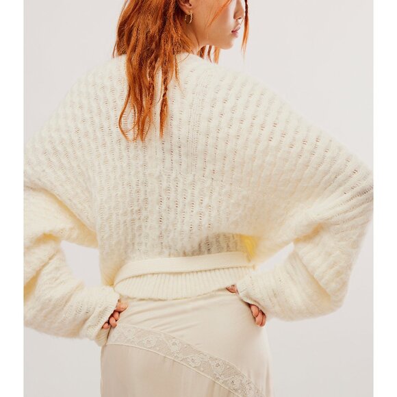 FREE PEOPLE Over You Cardi / Evening Cream - Picture 3 of 6